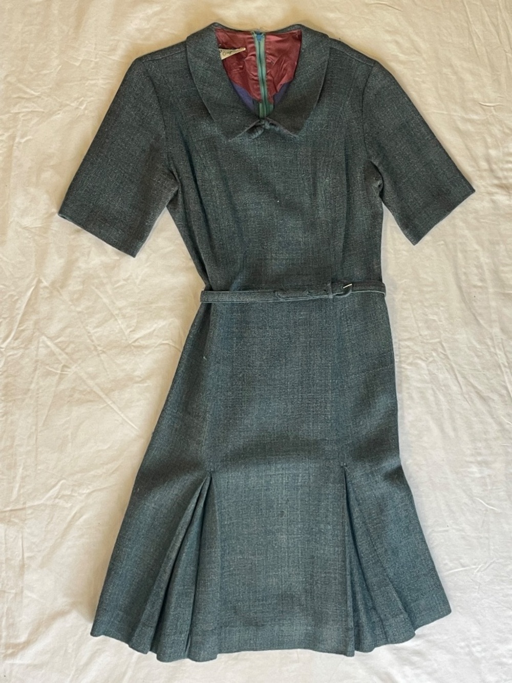 Stunning "Mad Men" 1960s vintage tweed wool office dress